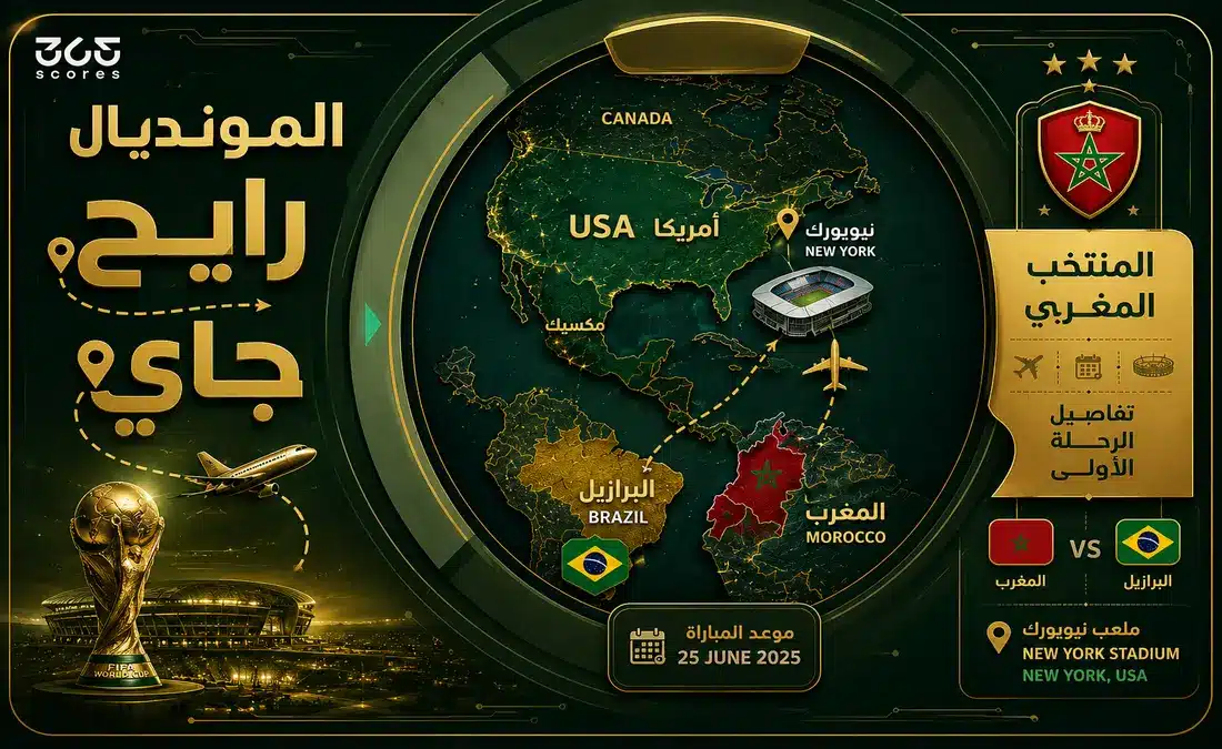 خريطة مباريات المغرب في كأس العالم 2026 على الساحل الشرق